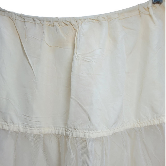 Vintage Rockabilly Crinoline Elastic Waist Teared Maxi Skirt - Picture 6 of 8